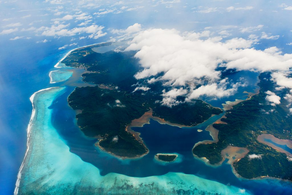 Holiday in Tahiti- Islands of Bora Bora from above