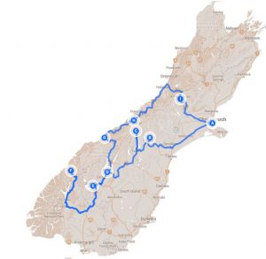 10 Day Self-drive Itinerary New Zealand South Island Road Trip Map