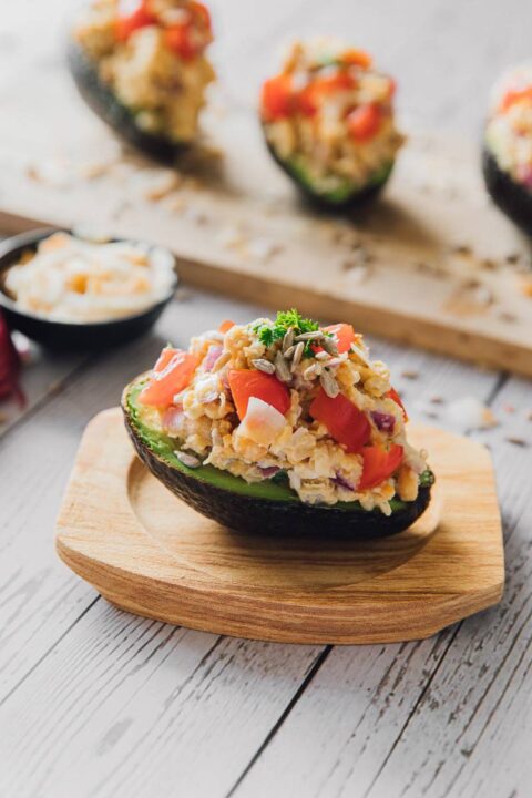 Vegan Stuffed Avocados Recipe (Abacate Recheado) - Polkadot Passport