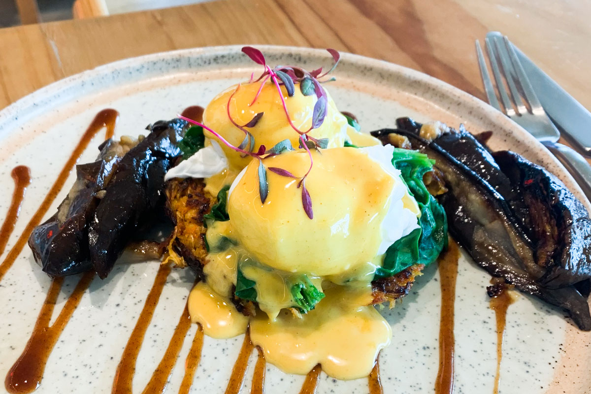 Best brunch in Auckland: Fields Cafe Albany Mushroom Benedict