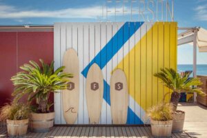 Jefferson beach club on Barcelona beach