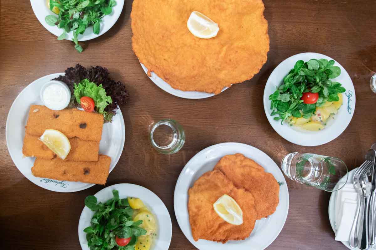 One Day in Vienna: Figlmuller Weiner Schnitzel Table Spread