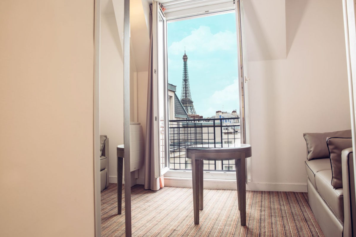 Eiffel tower view from hotel room, Paris. 23148190 Stock Photo at Vecteezy