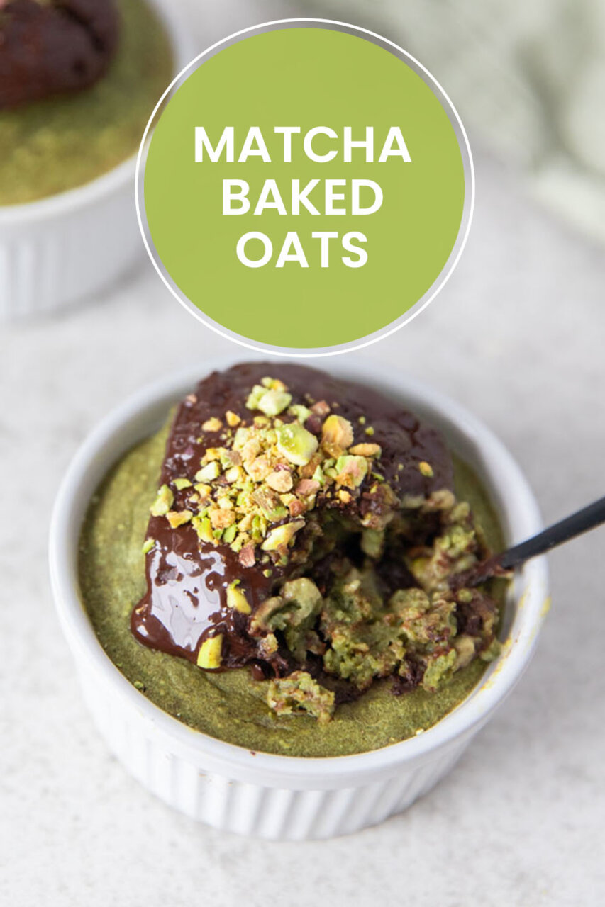 Matcha Baked Oats for One Pinterest